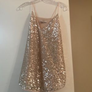 NWT LOFT SIZE MEDIUM  Gold Sparkle Tank